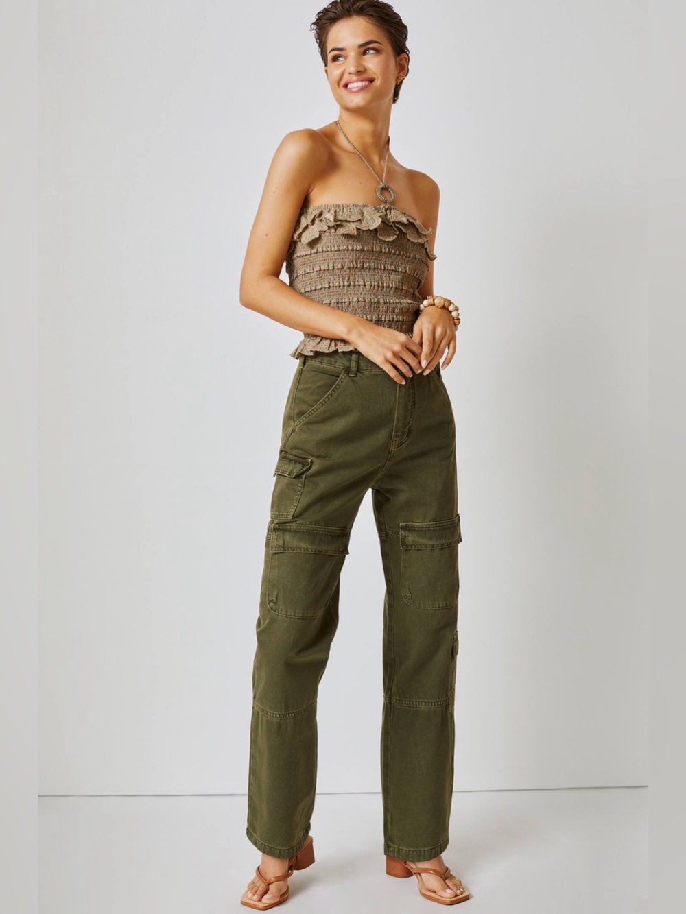 Anthropologie Pilcro Utility Cargo Pants in Olive Green Size 26